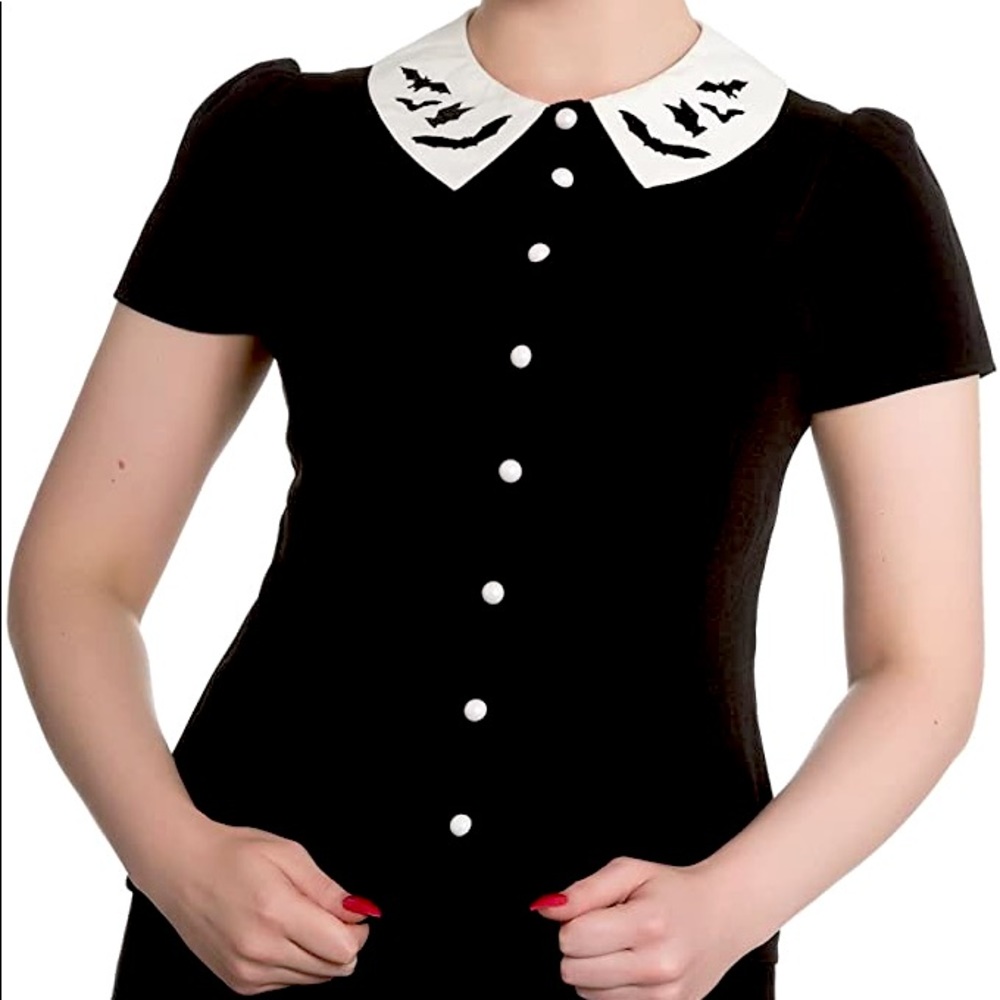 Hell Bunny Blouse with Bats in size XL